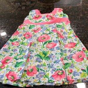 Hartstrings Floral Dress with Pink and Green